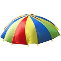 HMILYDYK Childrens Kids Play de Desarrollo Deportivo Rainbow Paraguas paracaídas con Asas para niños Tienda Jugar Juegos…